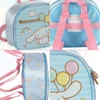 Kit mochila carrinho infantil 2 em 1 16", lancheira térmica e estojo escolar box azul acetinado Cinnamoroll Sanrio Luxcel
