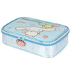 Kit mochila carrinho infantil 2 em 1 16", lancheira térmica e estojo escolar box azul acetinado Cinnamoroll Sanrio Luxcel