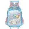 Kit mochila carrinho infantil 2 em 1 16", lancheira térmica e estojo escolar box azul acetinado Cinnamoroll Sanrio Luxcel