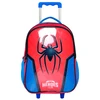 Kit mochila carrinho infantil 2 em 1 17", lancheira térmica e estojo escolar Heroes Spidermax Yins