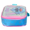 Kit mochila carrinho infantil 2 em 1 17", lancheira térmica e estojo escolar box em material acetinado e holográfico Stitch Disney Luxcel - roxo
