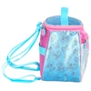 Kit mochila carrinho infantil 2 em 1 17", lancheira térmica e estojo escolar box em material acetinado e holográfico Stitch Disney Luxcel - roxo