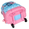 Kit mochila carrinho infantil 2 em 1 18" e lancheira térmica rosa com chaveiro emborrachado Stitch Disney Up4You