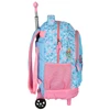 Kit mochila carrinho infantil 2 em 1 18" e lancheira térmica rosa com chaveiro emborrachado Stitch Disney Up4You