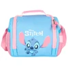 Kit mochila carrinho infantil 2 em 1 18", lancheira térmica e estojo escolar box azul Stitch Disney Luxcel