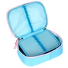 Kit mochila carrinho infantil 2 em 1 18", lancheira térmica e estojo escolar box azul Stitch Disney Luxcel