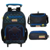Kit mochila carrinho infantil 2 em 1 18", lancheira térmica e estojo escolar preto Sonic The Hedgehog SEGA Luxcel