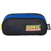Kit mochila carrinho infantil 2 em 1 18", lancheira térmica e estojo escolar preto Sonic The Hedgehog SEGA Luxcel