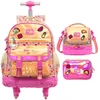 Kit mochila carrinho infantil 2 em 1 360° 17", lancheira térmica e estojo escolar Tween Summer Girl Xeryus