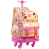 Kit mochila carrinho infantil 2 em 1 360° 17", lancheira térmica e estojo escolar Tween Summer Girl Xeryus