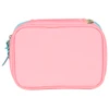 Kit mochila carrinho infantil 2 em 1 com rodinhas de skate 360°, lancheira térmica e estojo escolar box Stitch Disney Luxcel - rosa