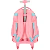 Kit mochila carrinho infantil 2 em 1 com rodinhas de skate 360°, lancheira térmica e estojo escolar box Stitch Disney Luxcel - rosa