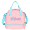 Kit mochila carrinho infantil 2 em 1 com rodinhas de skate 360°, lancheira térmica e estojo escolar box Stitch Disney Luxcel - rosa