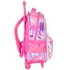 Kit mochila carrinho infantil 2 em 1, lancheira térmica e estojo escolar box pink holográfico Barbie Mattel Luxcel + brinde