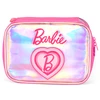 Kit mochila carrinho infantil 2 em 1, lancheira térmica e estojo escolar box pink holográfico Barbie Mattel Luxcel + brinde