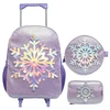 Kit mochila carrinho, lancheira térmica e estojo Snowy 17"