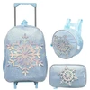 Kit mochila carrinho, lancheira térmica e estojo Snowy 17"