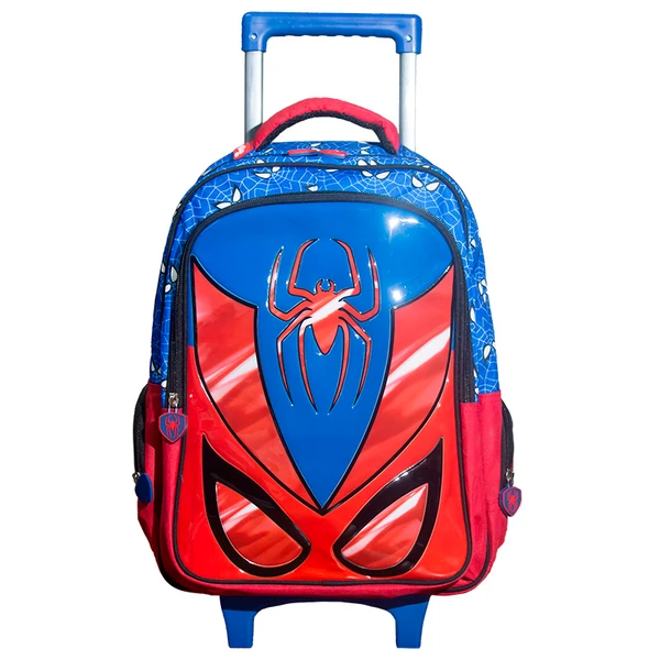 Kit mochila carrinho, lancheira térmica e estojo Spider 17"