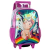 Kit mochila carrinho, lancheira térmica e estojo Unicórnio 16"