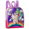 Kit mochila carrinho, lancheira térmica e estojo Unicórnio 16"