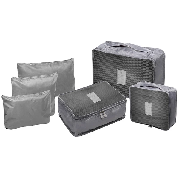 Kit organizador necessaire de mala cinza Lyor 6 peças