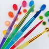 Kit pincel escolar com cabo colorido e grip macio 5 unidades