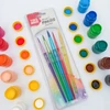 Kit pincel escolar com cabo colorido e grip macio 5 unidades