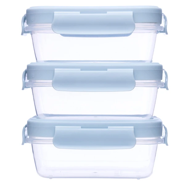 Kit pote hermético infantil azul Buba 3 peças