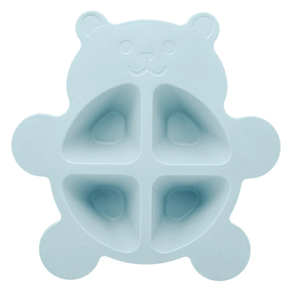 Kit refeição infantil em bambu ecológico Baby Bear Azul Lyor 3 peças