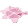 Kit refeição infantil em bambu ecológico Baby Bear Rosa Lyor 3 peças