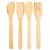 Kit utensílios de bambu com suporte 5 peças
