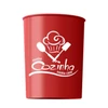 Kit utensílios de silicone com cabo de madeira vermelho 7 peças