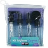 Kit viagem com necessaire impermeável 5 frascos + 1 bolsa 6 peças