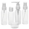 Kit viagem com necessaire impermeável 5 frascos + 1 bolsa 6 peças