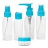 Kit viagem com necessaire impermeável 5 frascos + 1 bolsa 6 peças