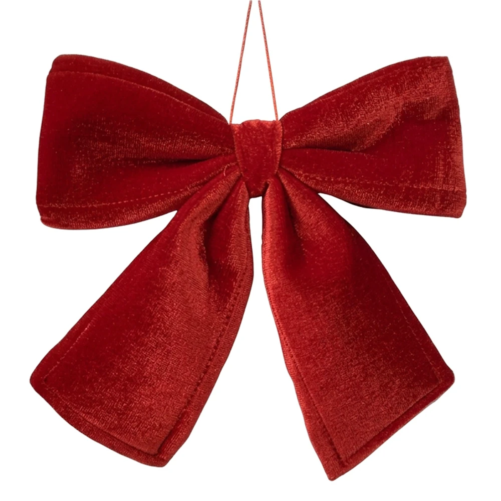 Laço clássico de veludo vermelho para Árvore de Natal 30x35