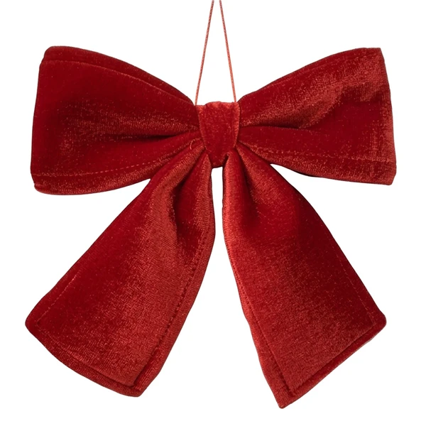 Laço clássico de veludo vermelho para Árvore de Natal 30x35