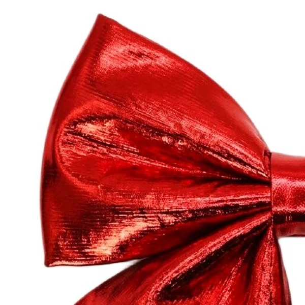 Laço clássico vermelho metalizado para árvore de Natal ou presentes 24 cm