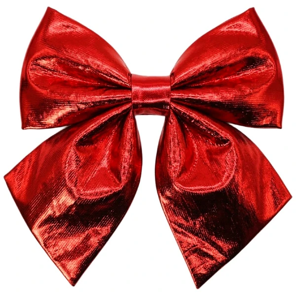 Laço clássico vermelho metalizado para árvore de Natal ou presentes 24 cm