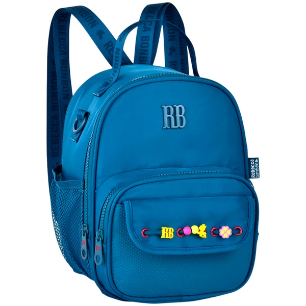 Lancheira térmica 2 em 1 10" Beaded Fun Rebecca Bonbon - azul