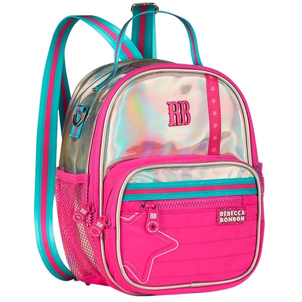 Lancheira térmica 2 em 1 10" Holo Shine Rebecca Bonbon - rosa