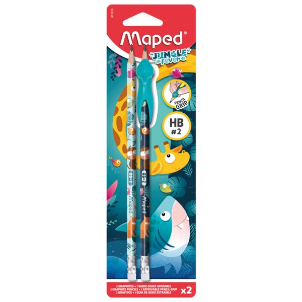 Lápis Grafite HB Jungle Fever Maped com Suporte Ergonômico