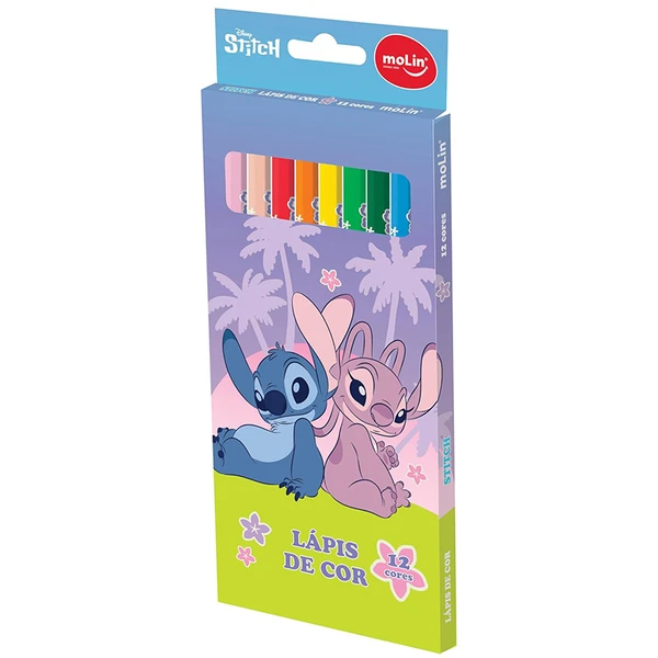 Lápis de Cor Molin Stitch 12 cores
