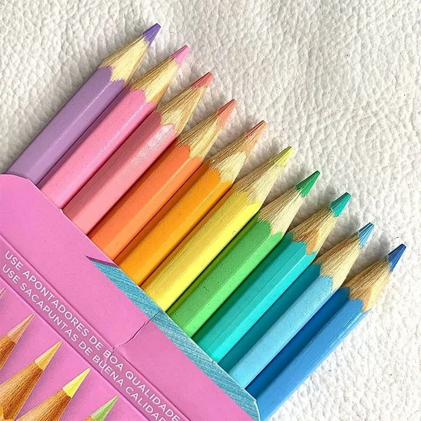 Lápis de cor Pastel 10 cores claras em tom pastel Multicolor