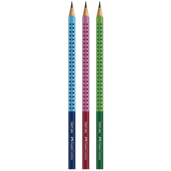 Lápis grafite Nº 2 Grip Two Tone Faber-Castell 3 peças