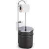 Lixeira 5 litros com suporte porta papel higiênico acoplado Onix 26x19,5x55,1