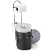 Lixeira 5 litros com suporte porta papel higiênico acoplado Onix 26x19,5x55,1
