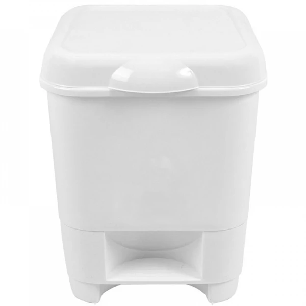 Lixeira com pedal branca 8 litros 24x22x30