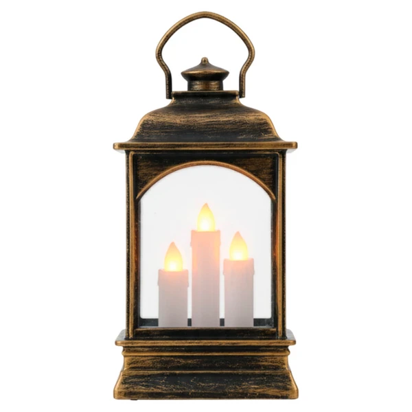 Luminária Mini Lanterna Retrô com 3 velas de LED 7x12