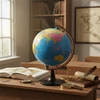 Luminária de mesa globo terrestre político 20 cm